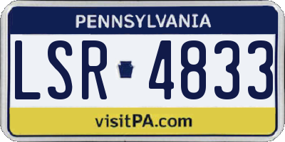 PA license plate LSR4833