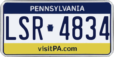 PA license plate LSR4834