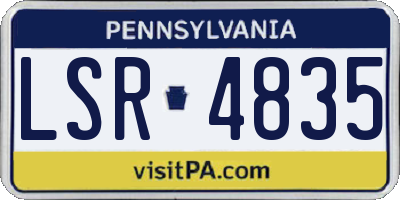 PA license plate LSR4835