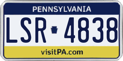 PA license plate LSR4838