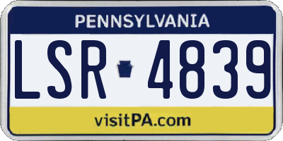 PA license plate LSR4839