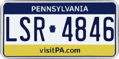 PA license plate LSR4846