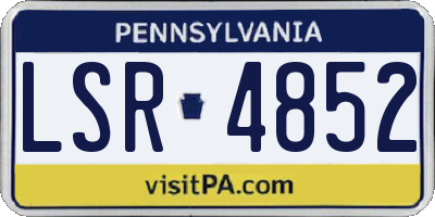 PA license plate LSR4852