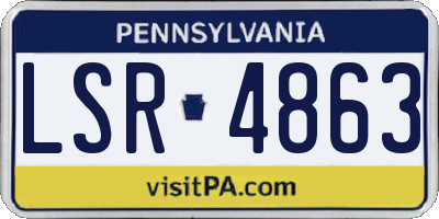 PA license plate LSR4863