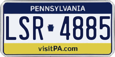 PA license plate LSR4885