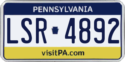 PA license plate LSR4892