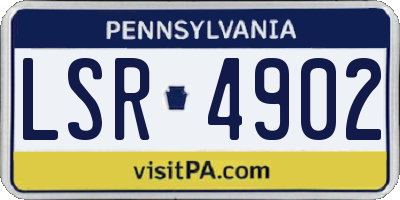 PA license plate LSR4902