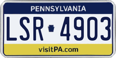 PA license plate LSR4903