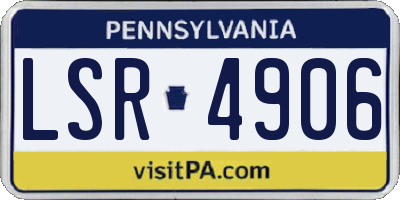 PA license plate LSR4906