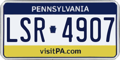 PA license plate LSR4907