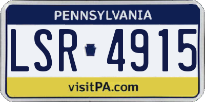 PA license plate LSR4915