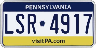 PA license plate LSR4917