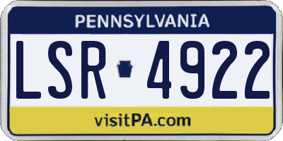 PA license plate LSR4922