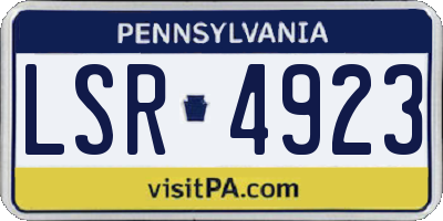 PA license plate LSR4923