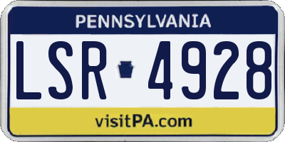 PA license plate LSR4928
