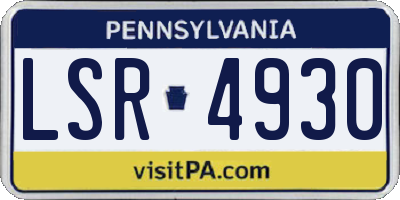 PA license plate LSR4930