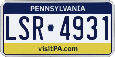 PA license plate LSR4931