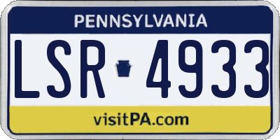 PA license plate LSR4933