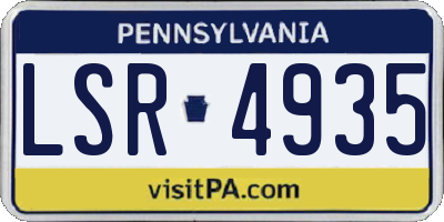 PA license plate LSR4935
