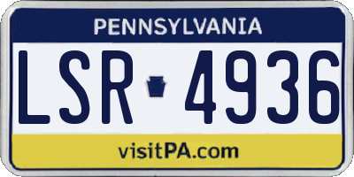 PA license plate LSR4936