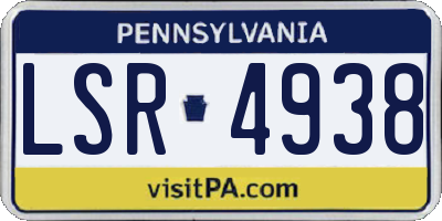 PA license plate LSR4938