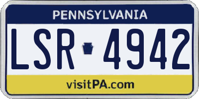 PA license plate LSR4942