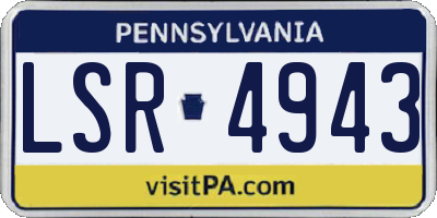 PA license plate LSR4943
