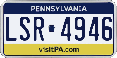 PA license plate LSR4946