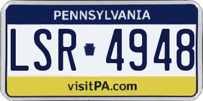 PA license plate LSR4948