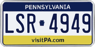 PA license plate LSR4949