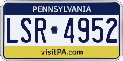 PA license plate LSR4952