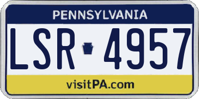 PA license plate LSR4957