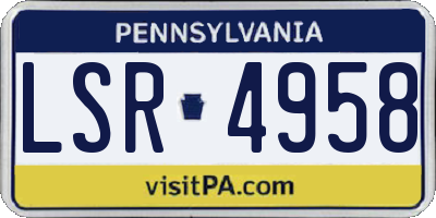 PA license plate LSR4958