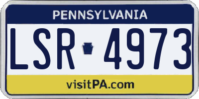PA license plate LSR4973