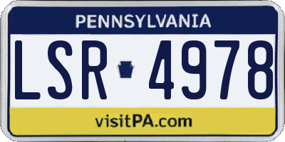 PA license plate LSR4978