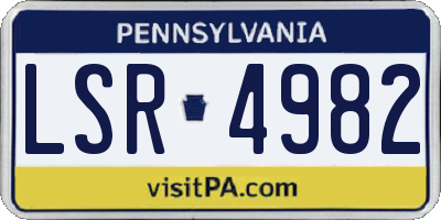 PA license plate LSR4982
