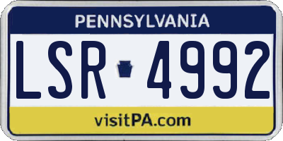 PA license plate LSR4992