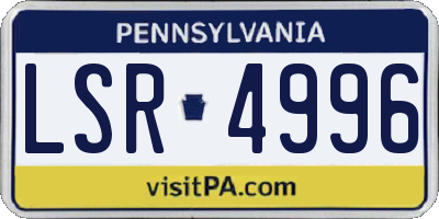 PA license plate LSR4996