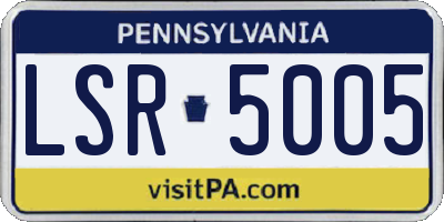 PA license plate LSR5005