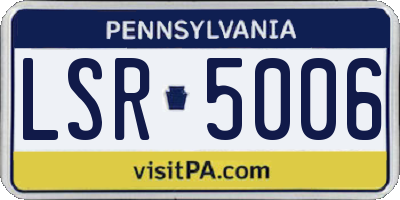 PA license plate LSR5006
