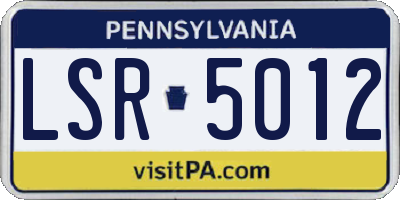 PA license plate LSR5012