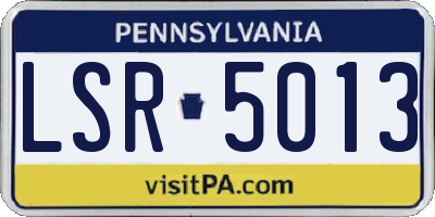 PA license plate LSR5013