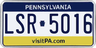 PA license plate LSR5016