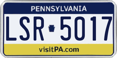 PA license plate LSR5017