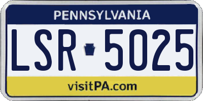 PA license plate LSR5025