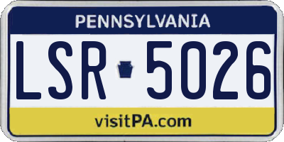 PA license plate LSR5026