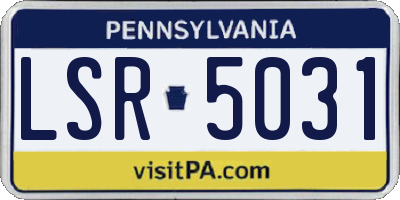 PA license plate LSR5031