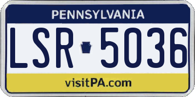 PA license plate LSR5036