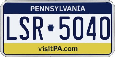PA license plate LSR5040