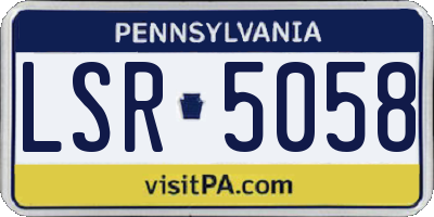PA license plate LSR5058